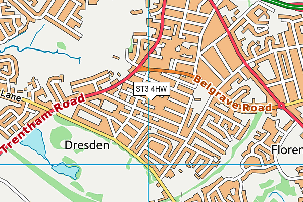 ST3 4HW map - OS VectorMap District (Ordnance Survey) ST3 4HW map - OS VectorMap District (Ordnance Survey)