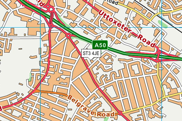 ST3 4JE map - OS VectorMap District (Ordnance Survey) ST3 4JE map - OS VectorMap District (Ordnance Survey)