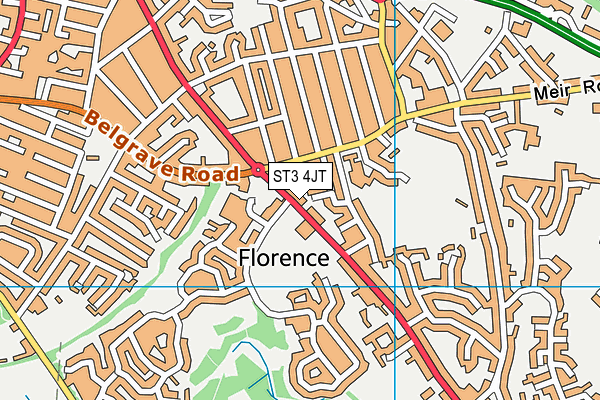 ST3 4JT map - OS VectorMap District (Ordnance Survey) ST3 4JT map - OS VectorMap District (Ordnance Survey)