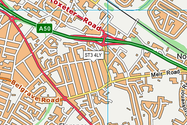 ST3 4LY map - OS VectorMap District (Ordnance Survey) ST3 4LY map - OS VectorMap District (Ordnance Survey)