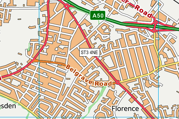 ST3 4NE map - OS VectorMap District (Ordnance Survey) ST3 4NE map - OS VectorMap District (Ordnance Survey)