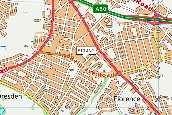 ST3 4NG map - OS VectorMap District (Ordnance Survey) ST3 4NG map - OS VectorMap District (Ordnance Survey)