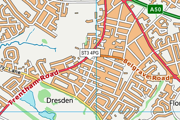 ST3 4PG map - OS VectorMap District (Ordnance Survey) ST3 4PG map - OS VectorMap District (Ordnance Survey)