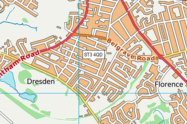 ST3 4QD map - OS VectorMap District (Ordnance Survey) ST3 4QD map - OS VectorMap District (Ordnance Survey)