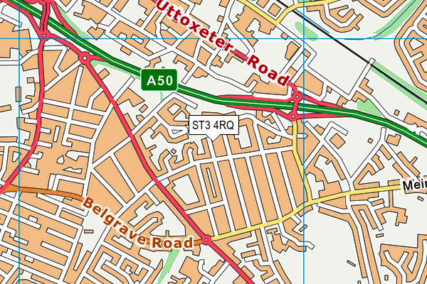 ST3 4RQ map - OS VectorMap District (Ordnance Survey) ST3 4RQ map - OS VectorMap District (Ordnance Survey)