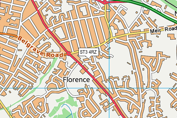 ST3 4RZ map - OS VectorMap District (Ordnance Survey) ST3 4RZ map - OS VectorMap District (Ordnance Survey)