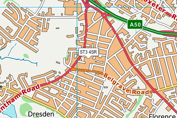 ST3 4SR map - OS VectorMap District (Ordnance Survey) ST3 4SR map - OS VectorMap District (Ordnance Survey)