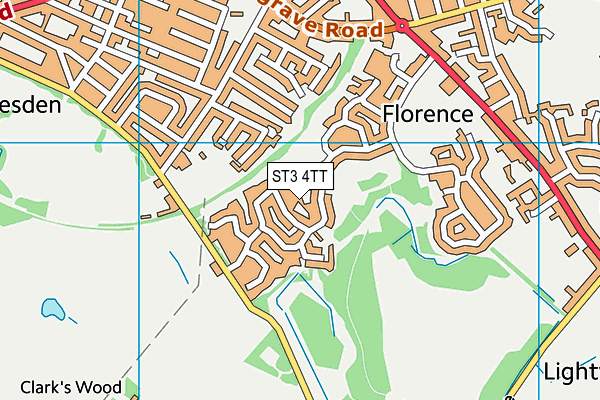 ST3 4TT map - OS VectorMap District (Ordnance Survey) ST3 4TT map - OS VectorMap District (Ordnance Survey)