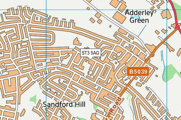 ST3 5AG map - OS VectorMap District (Ordnance Survey) ST3 5AG map - OS VectorMap District (Ordnance Survey)