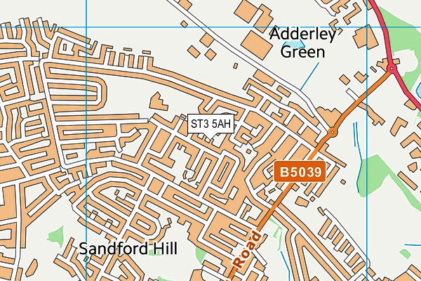 ST3 5AH map - OS VectorMap District (Ordnance Survey) ST3 5AH map - OS VectorMap District (Ordnance Survey)