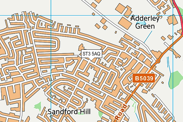 ST3 5AQ map - OS VectorMap District (Ordnance Survey) ST3 5AQ map - OS VectorMap District (Ordnance Survey)
