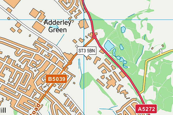 ST3 5BN map - OS VectorMap District (Ordnance Survey) ST3 5BN map - OS VectorMap District (Ordnance Survey)