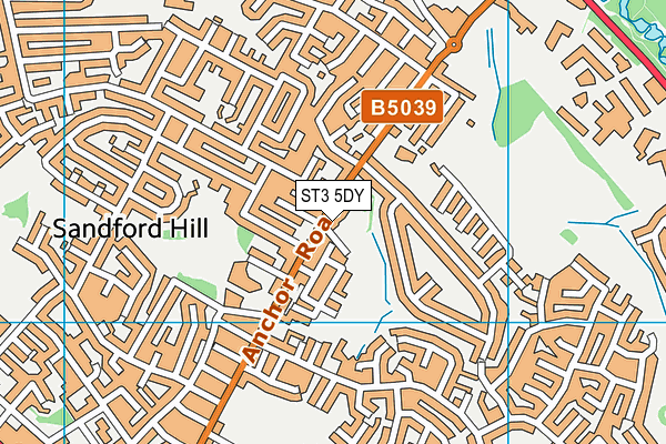 ST3 5DY map - OS VectorMap District (Ordnance Survey) ST3 5DY map - OS VectorMap District (Ordnance Survey)