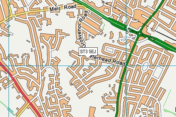 ST3 5EJ map - OS VectorMap District (Ordnance Survey) ST3 5EJ map - OS VectorMap District (Ordnance Survey)