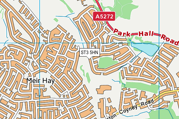 ST3 5HN map - OS VectorMap District (Ordnance Survey) ST3 5HN map - OS VectorMap District (Ordnance Survey)