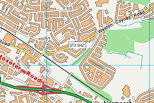 ST3 5HZ map - OS VectorMap District (Ordnance Survey) ST3 5HZ map - OS VectorMap District (Ordnance Survey)
