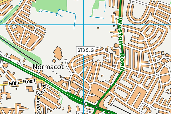 ST3 5LG map - OS VectorMap District (Ordnance Survey) ST3 5LG map - OS VectorMap District (Ordnance Survey)