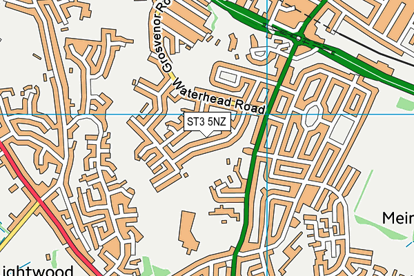 ST3 5NZ map - OS VectorMap District (Ordnance Survey) ST3 5NZ map - OS VectorMap District (Ordnance Survey)