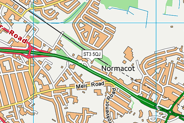 ST3 5QJ map - OS VectorMap District (Ordnance Survey) ST3 5QJ map - OS VectorMap District (Ordnance Survey)