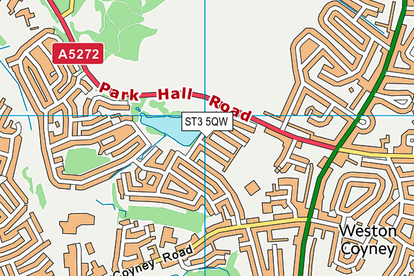 ST3 5QW map - OS VectorMap District (Ordnance Survey) ST3 5QW map - OS VectorMap District (Ordnance Survey)