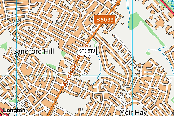 ST3 5TJ map - OS VectorMap District (Ordnance Survey) ST3 5TJ map - OS VectorMap District (Ordnance Survey)