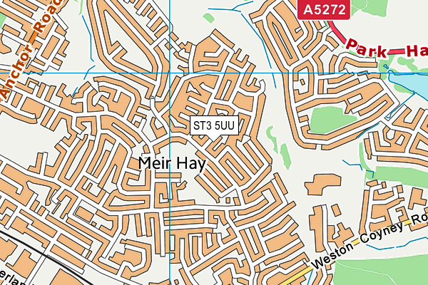 ST3 5UU map - OS VectorMap District (Ordnance Survey) ST3 5UU map - OS VectorMap District (Ordnance Survey)