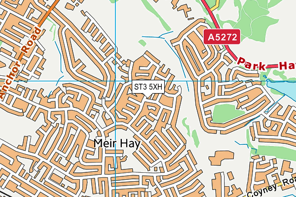 ST3 5XH map - OS VectorMap District (Ordnance Survey) ST3 5XH map - OS VectorMap District (Ordnance Survey)