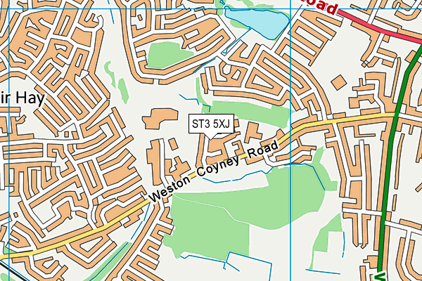 ST3 5XJ map - OS VectorMap District (Ordnance Survey) ST3 5XJ map - OS VectorMap District (Ordnance Survey)