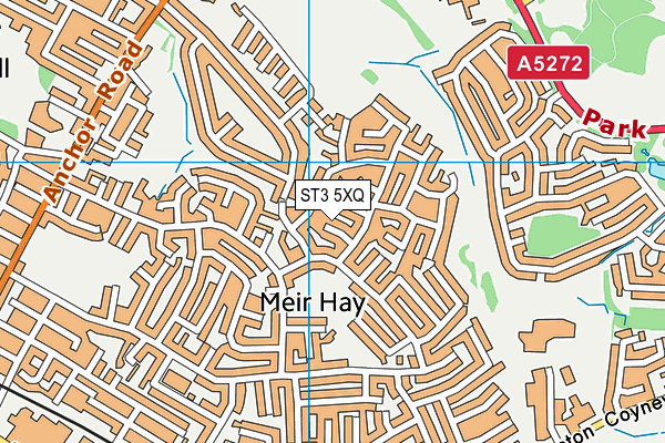 ST3 5XQ map - OS VectorMap District (Ordnance Survey) ST3 5XQ map - OS VectorMap District (Ordnance Survey)