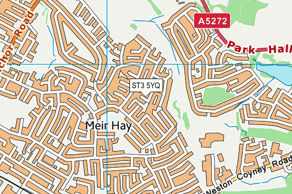 ST3 5YQ map - OS VectorMap District (Ordnance Survey) ST3 5YQ map - OS VectorMap District (Ordnance Survey)