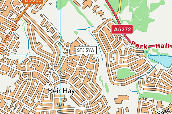 ST3 5YW map - OS VectorMap District (Ordnance Survey) ST3 5YW map - OS VectorMap District (Ordnance Survey)