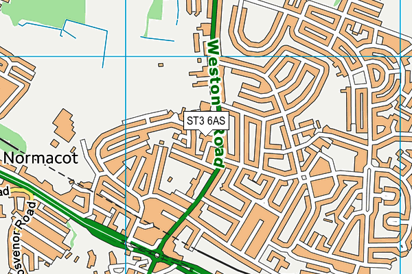 ST3 6AS map - OS VectorMap District (Ordnance Survey) ST3 6AS map - OS VectorMap District (Ordnance Survey)