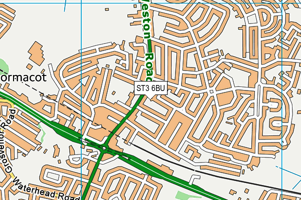 ST3 6BU map - OS VectorMap District (Ordnance Survey) ST3 6BU map - OS VectorMap District (Ordnance Survey)