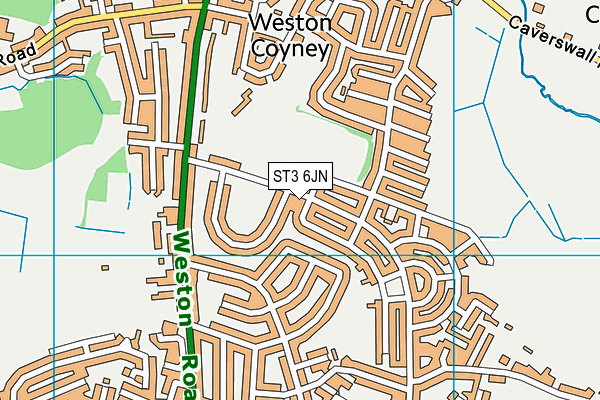 ST3 6JN map - OS VectorMap District (Ordnance Survey) ST3 6JN map - OS VectorMap District (Ordnance Survey)