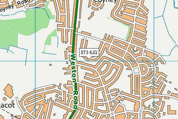 ST3 6JQ map - OS VectorMap District (Ordnance Survey) ST3 6JQ map - OS VectorMap District (Ordnance Survey)