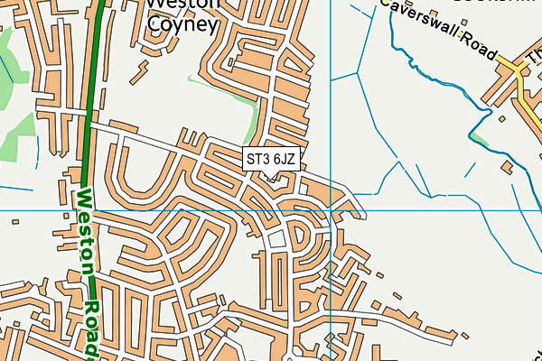 ST3 6JZ map - OS VectorMap District (Ordnance Survey) ST3 6JZ map - OS VectorMap District (Ordnance Survey)