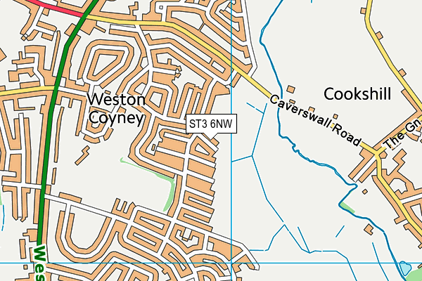 ST3 6NW map - OS VectorMap District (Ordnance Survey) ST3 6NW map - OS VectorMap District (Ordnance Survey)