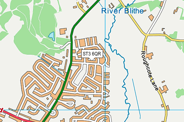 ST3 6QR map - OS VectorMap District (Ordnance Survey) ST3 6QR map - OS VectorMap District (Ordnance Survey)