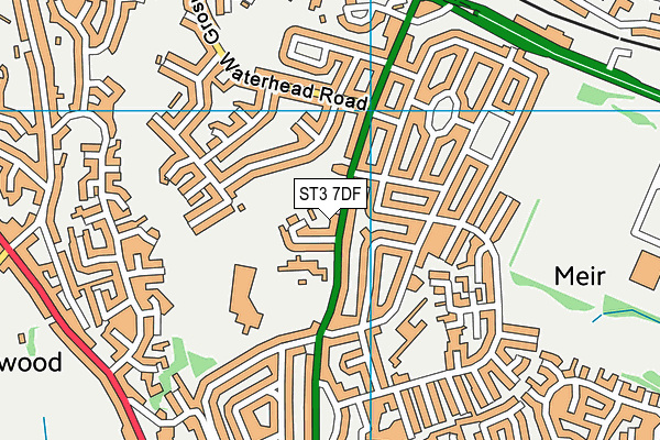 ST3 7DF map - OS VectorMap District (Ordnance Survey) ST3 7DF map - OS VectorMap District (Ordnance Survey)