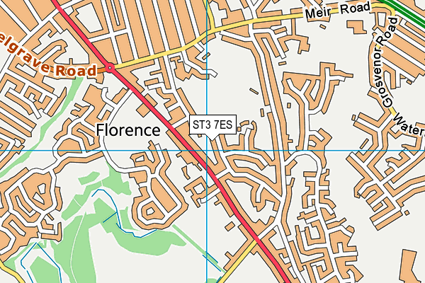 ST3 7ES map - OS VectorMap District (Ordnance Survey) ST3 7ES map - OS VectorMap District (Ordnance Survey)