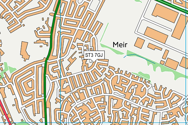 ST3 7GJ map - OS VectorMap District (Ordnance Survey) ST3 7GJ map - OS VectorMap District (Ordnance Survey)