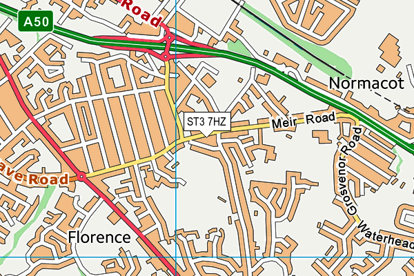 ST3 7HZ map - OS VectorMap District (Ordnance Survey) ST3 7HZ map - OS VectorMap District (Ordnance Survey)