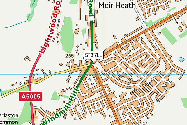 ST3 7LL map - OS VectorMap District (Ordnance Survey) ST3 7LL map - OS VectorMap District (Ordnance Survey)