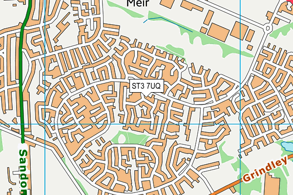 ST3 7UQ map - OS VectorMap District (Ordnance Survey) ST3 7UQ map - OS VectorMap District (Ordnance Survey)