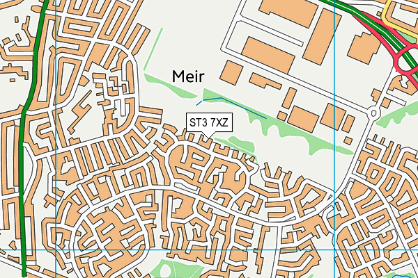 ST3 7XZ map - OS VectorMap District (Ordnance Survey) ST3 7XZ map - OS VectorMap District (Ordnance Survey)