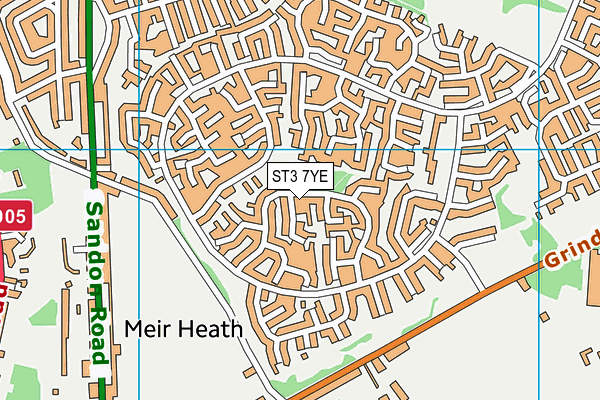 ST3 7YE map - OS VectorMap District (Ordnance Survey) ST3 7YE map - OS VectorMap District (Ordnance Survey)