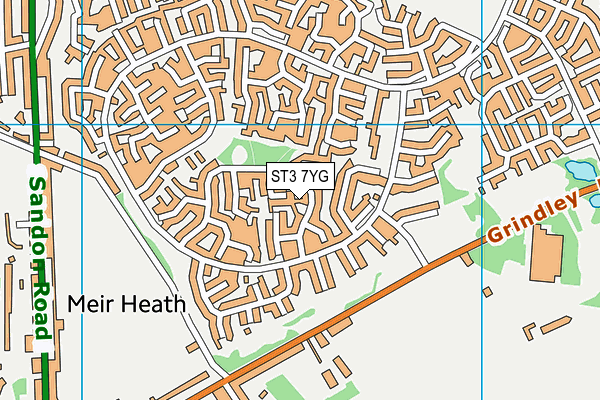 ST3 7YG map - OS VectorMap District (Ordnance Survey) ST3 7YG map - OS VectorMap District (Ordnance Survey)