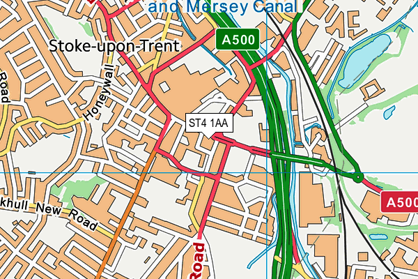 ST4 1AA map - OS VectorMap District (Ordnance Survey) ST4 1AA map - OS VectorMap District (Ordnance Survey)