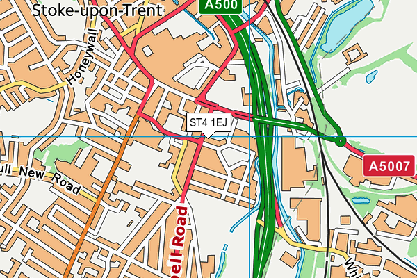 ST4 1EJ map - OS VectorMap District (Ordnance Survey) ST4 1EJ map - OS VectorMap District (Ordnance Survey)