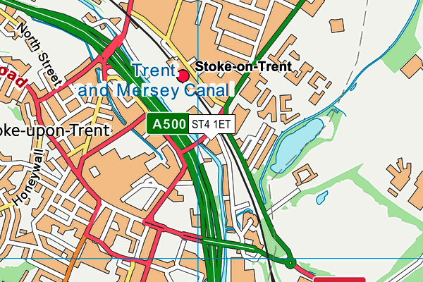 ST4 1ET map - OS VectorMap District (Ordnance Survey) ST4 1ET map - OS VectorMap District (Ordnance Survey)